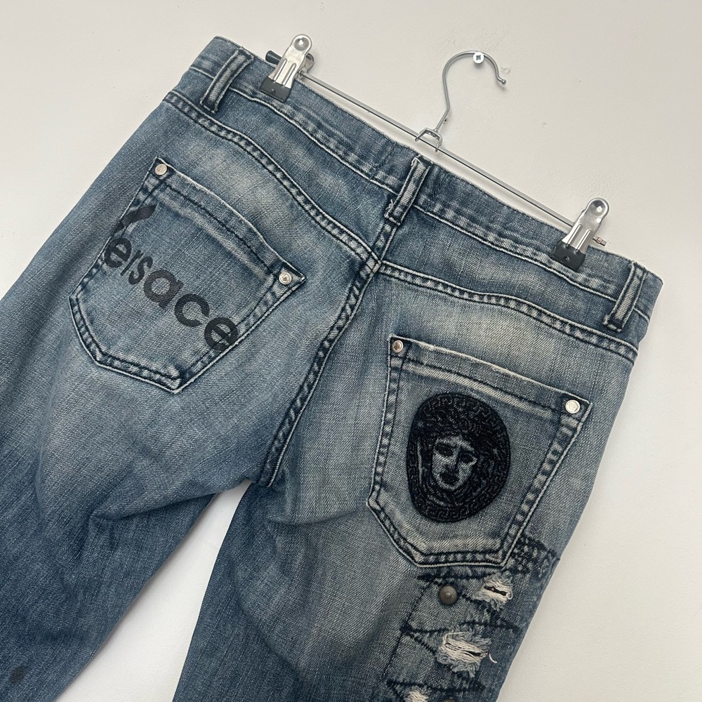 Versace Jeans Collection Distressed Blue Slim Fit Jeans